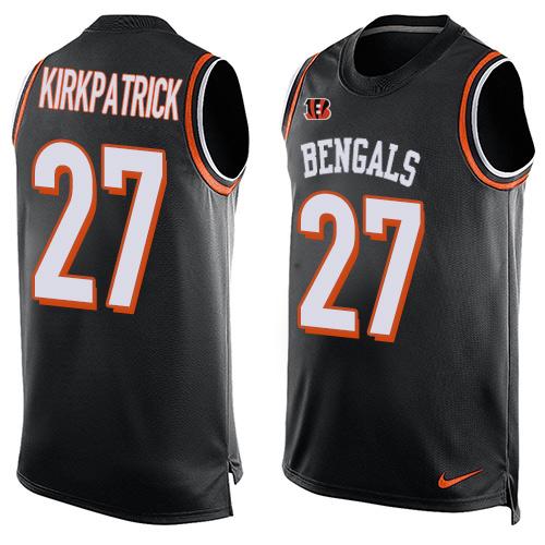 Nike Bengals #27 Dre Kirkpatrick Black Team Color Men's Stitched NFL Limited Tank Top Jersey - Click Image to Close
